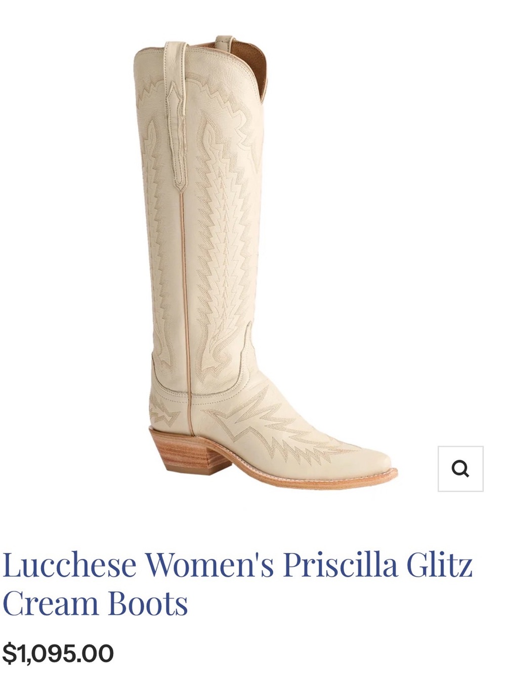 Lucchese Cream Over-the-Knee Western Boots
